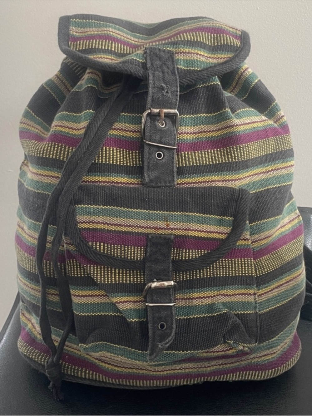 Unisex Heavy Duty Canvas Utility Backpack Green Burgundy Indian Cotton